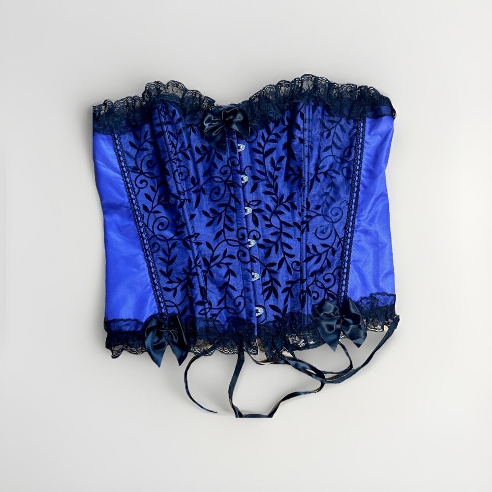 Purple & Black Lace Whimsygoth Overbust Corset Top 5XL Victorian Coquette